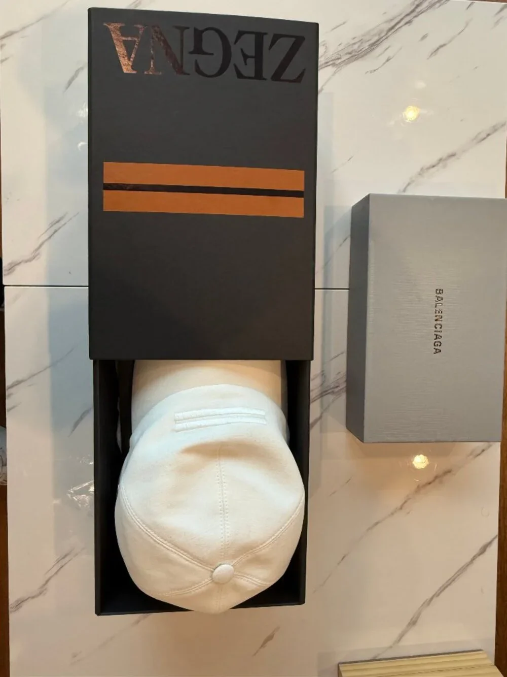 Zegna White Baseball Cap (SS26) Oasi Lino Large Limited Edition
